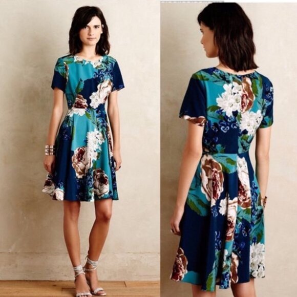 Anthropologie Corey Lynn Calter Short Sleeve A-Line Paeonia Dress, 4 - Picture 2 of 9